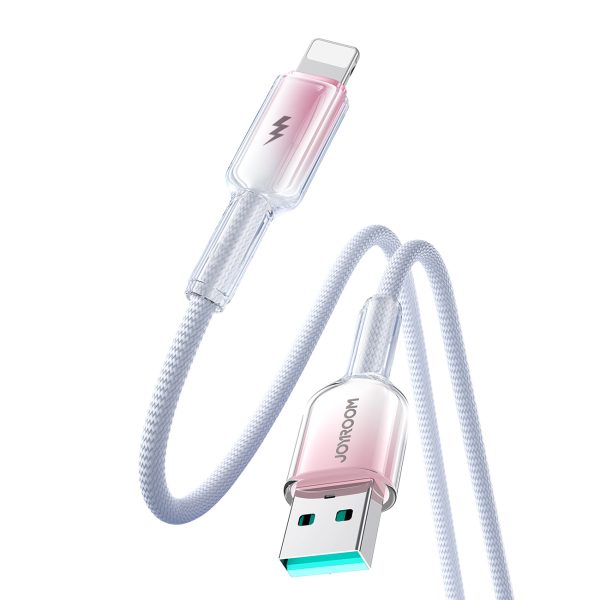 Crystal-Clear sērijas 3A USB-A - iPhone Lightning kabelis 1,2 m - balts