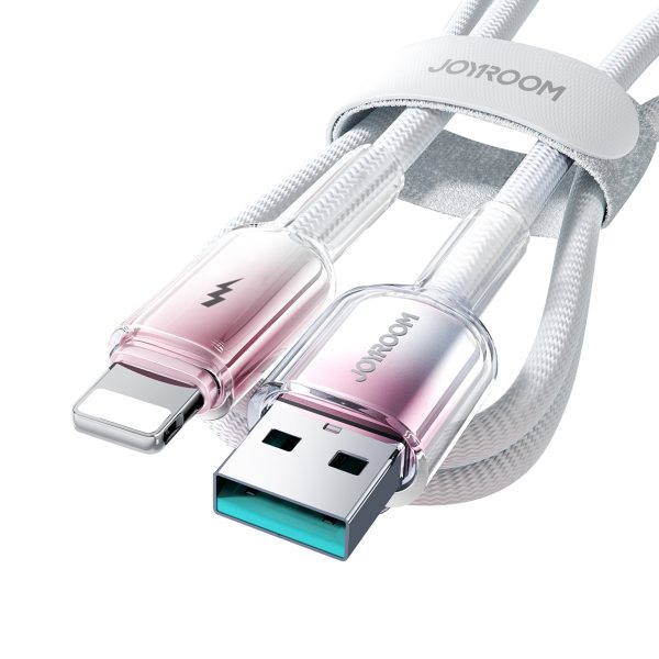 Crystal-Clear sērijas 3A USB-A - iPhone Lightning kabelis 1,2 m - balts