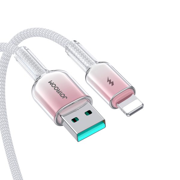 Crystal-Clear sērijas 3A USB-A - iPhone Lightning kabelis 1,2 m - balts