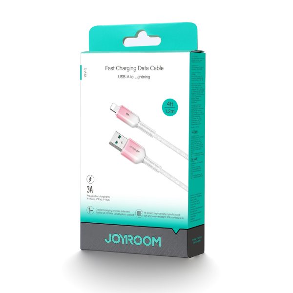 Crystal-Clear sērijas 3A USB-A - iPhone Lightning kabelis 1,2 m - balts