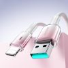 Crystal-Clear sērijas 3A USB-A - iPhone Lightning kabelis 1,2 m - balts