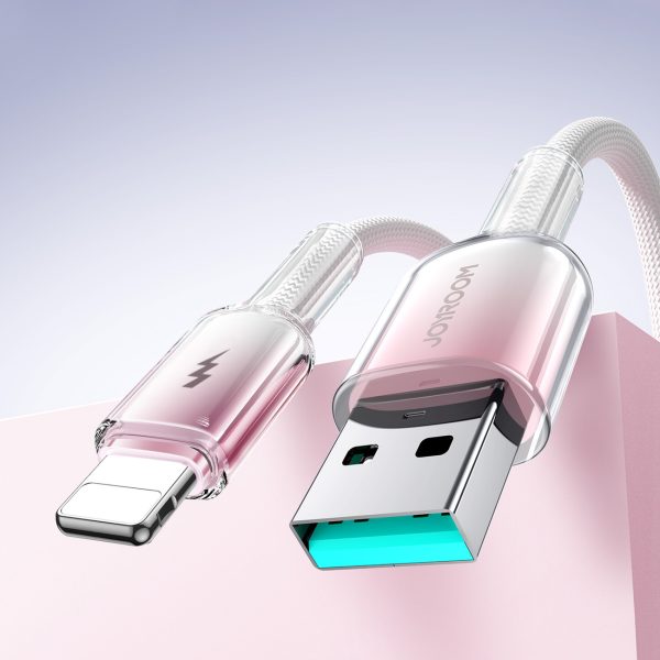 Crystal-Clear sērijas 3A USB-A - iPhone Lightning kabelis 1,2 m - balts