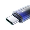 Crystal-Clear sērijas 3A USB-A - USB-C kabelis 1,2 m - melns