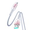 Crystal-Clear sērijas 3A USB-A - USB-C kabelis 1,2 m - balts
