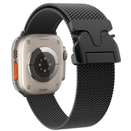 Titāna Milanese Loop Apple Watch siksniņa 42/44/45/46/49 mm - melna