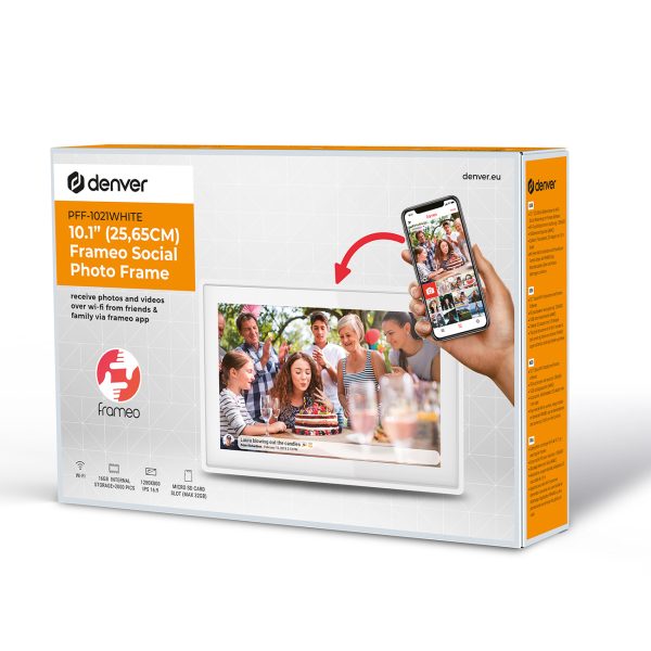 Digitālais rāmis 10.1'' 16GB microSD WiFi Frameo PFF-1021W - balts