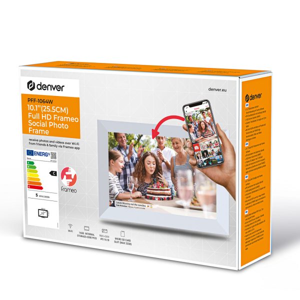 Digitālais rāmis 10.1'' 16GB microSD WiFi skaļrunis MP4 Frameo PFF-1064W - balts