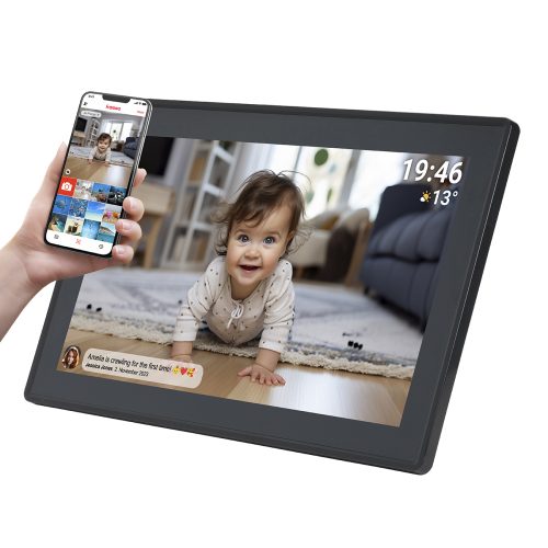 Digitālais rāmis 15,6 collu 8 GB microSD WiFi skaļrunis MP4 AVI Frameo PFF-1514B - melns