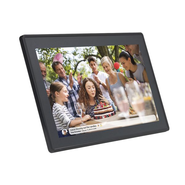 Digitālais rāmis 15,6 collu 8 GB microSD WiFi skaļrunis MP4 AVI Frameo PFF-1514B - melns