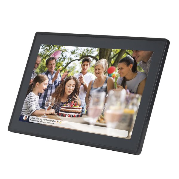 Digitālais rāmis 15,6 collu 16 GB microSD WiFi skaļrunis MPEG4 Frameo PFF-1515B - melns