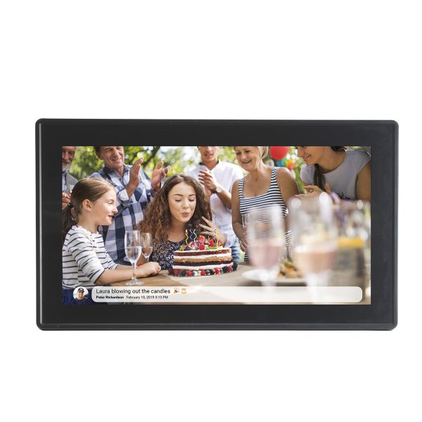 Digitālais rāmis 15,6 collu 16 GB microSD WiFi skaļrunis MPEG4 Frameo PFF-1515B - melns