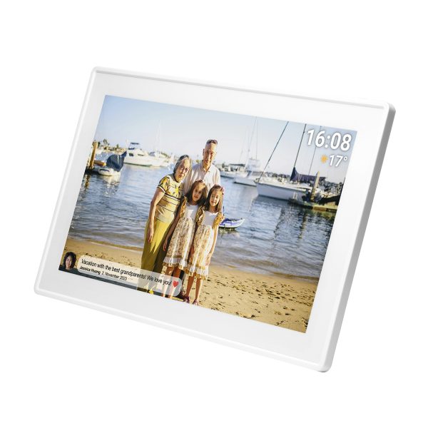 Digitālais rāmis 15,6 collu 16 GB microSD WiFi skaļrunis MPEG4 Frameo PFF-1515W - balts