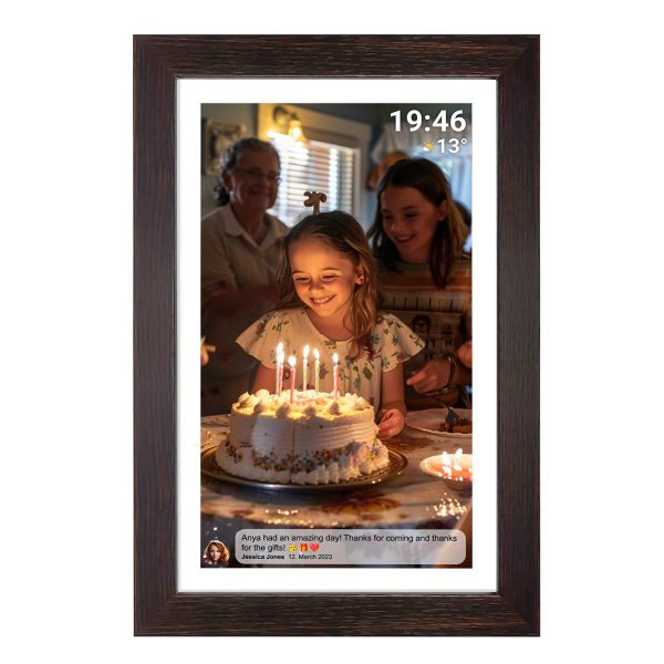Digitālais rāmis 15.6'' 16GB microSD WiFi skaļrunis MPEG4 Frameo PFF-1543DW - brūns