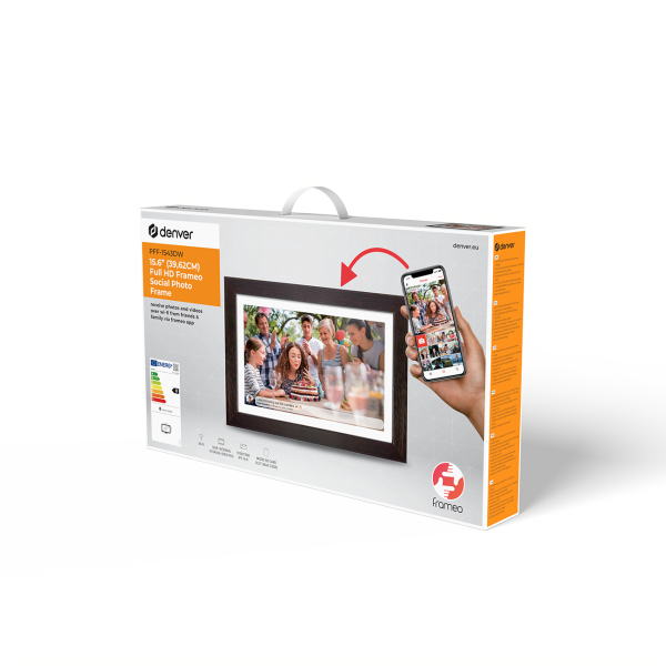 Digitālais rāmis 15.6'' 16GB microSD WiFi skaļrunis MPEG4 Frameo PFF-1543DW - brūns