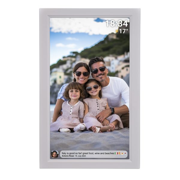 Digitālais rāmis 15,6 collu 16 GB microSD WiFi skaļrunis Full HD Frameo PFF-1503W - balts