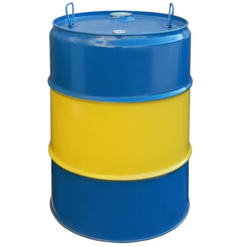 Tērauda metāla muca TH 60L 2 un 3/4 aizbāžņi - ZILI DZELTENA