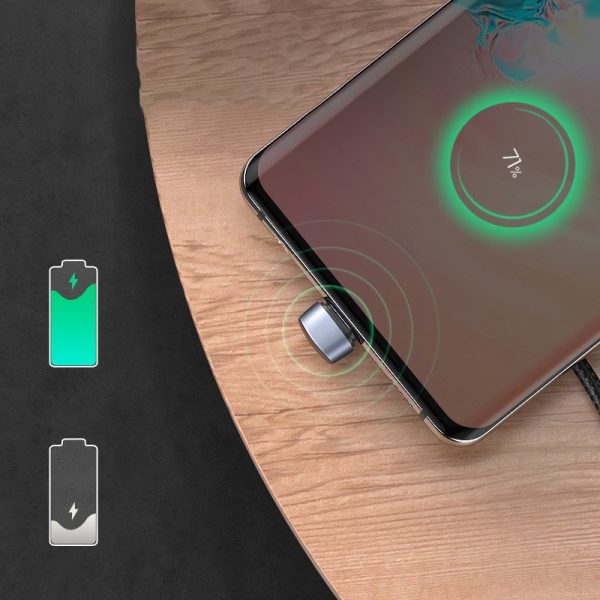Leņķiskais USB spēļu kabelis - USB-C ātrās uzlādes AFC FCP 3A 18W - pelēks