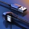 Leņķiskais USB spēļu kabelis - USB-C ātrās uzlādes AFC FCP 3A 18W - pelēks