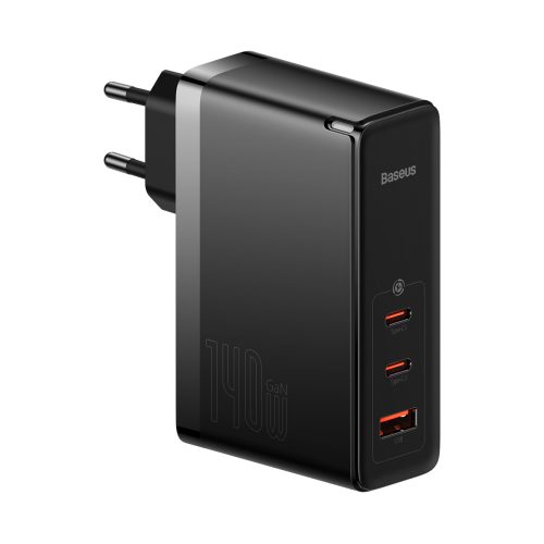 GaN5 Pro 2xUSB-C+USB-A 140W ES ātrās uzlādes ierīce - melna