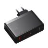 GaN5 Pro 2xUSB-C+USB-A 140W ES ātrās uzlādes ierīce - melna