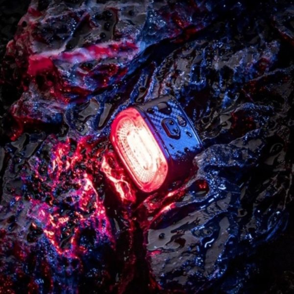 LED velosipēda lukturis ar sarkanu aizmugurējo bremžu sistēmu STOP USB-C - melns