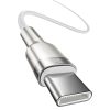 USB-C kabelis - USB-C sērija Metal Data PD QC SCP 100W 5A 1m - balts