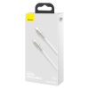 USB-C kabelis - USB-C sērija Metal Data PD QC SCP 100W 5A 1m - balts