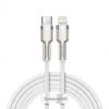 Kabelis iPhone USB-C - Lightning sērijas Metal Data 20W PD 2m - balts
