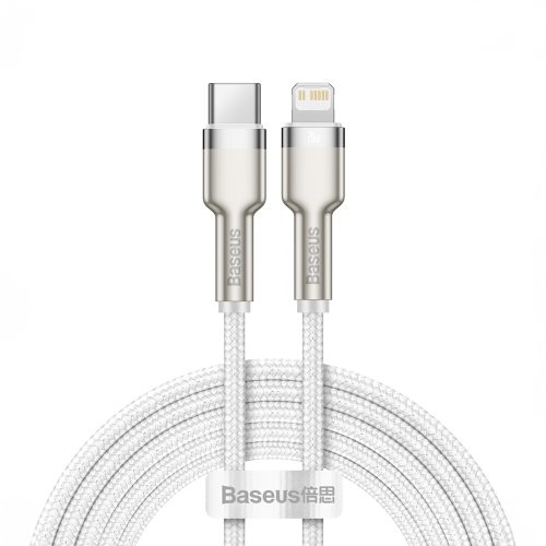 Kabelis iPhone USB-C - Lightning sērijas Metal Data 20W PD 2m - balts