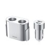 Automašīnas sadalītājs 2x cigarešu šķiltavas ligzda 80W 2x USB-A 3.1A - sudrabs