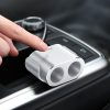 Automašīnas sadalītājs 2x cigarešu šķiltavas ligzda 80W 2x USB-A 3.1A - sudrabs