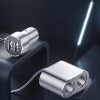 Automašīnas sadalītājs 2x cigarešu šķiltavas ligzda 80W 2x USB-A 3.1A - sudrabs