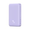 Magnētiskā induktīvā pārnēsājamā uzlādes ierīce 10000mAh 20W + USB-C kabelis - violeta