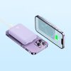 Magnētiskā induktīvā pārnēsājamā uzlādes ierīce 10000mAh 20W + USB-C kabelis - violeta