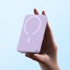 Magnētiskā induktīvā pārnēsājamā uzlādes ierīce 10000mAh 20W + USB-C kabelis - violeta