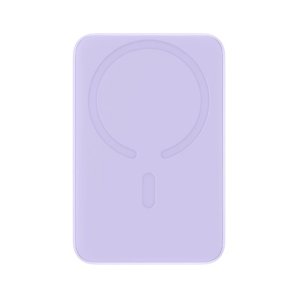 Magnētiskā induktīvā pārnēsājamā uzlādes ierīce 10000mAh 20W + USB-C kabelis - violeta