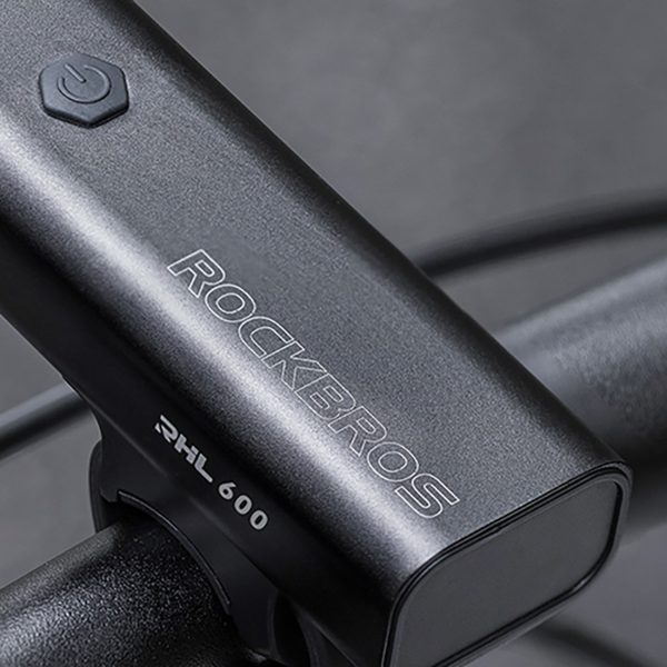 Priekšējais velosipēda lukturis ar lukturīša funkciju, balts, 600lm, IPX6, USB-C, melns