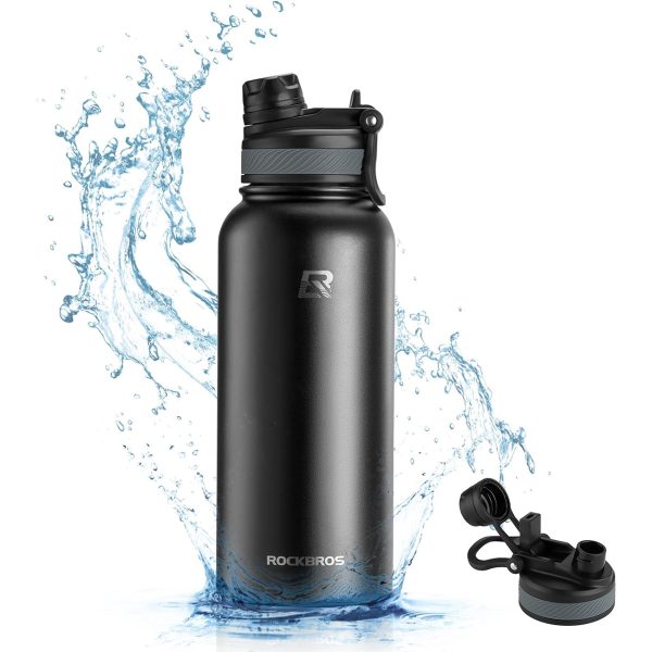 Velosipēda termo pudele dzērieniem no nerūsējošā tērauda, 530 ml - melna