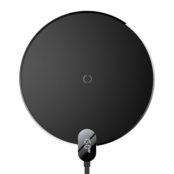 Digitālais LED displejs Gen 2 15W USB-C induktīvais lādētājs - melns