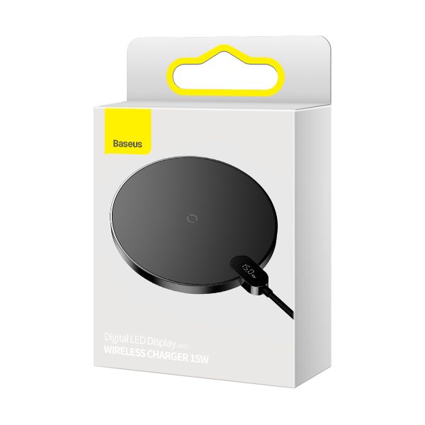 Digitālais LED displejs Gen 2 15W USB-C induktīvais lādētājs - melns