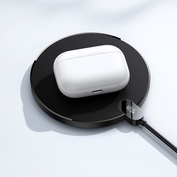 Digitālais LED displejs Gen 2 15W USB-C induktīvais lādētājs - melns