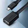 Adapteris micro USB (vīriešu) - USB-A (sieviešu) OTG plakans 0.15m - melns