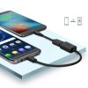 Adapteris micro USB (vīriešu) - USB-A (sieviešu) OTG plakans 0.15m - melns