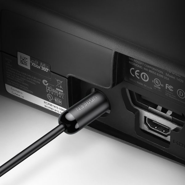 Toslink SPDIF optiskais audio kabelis 1 m - melns
