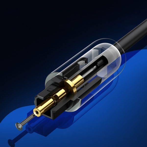 Toslink SPDIF optiskais audio kabelis 1 m - melns