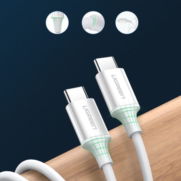 Kabelis USB-C - USB-C PD QC AFC 2m - balts