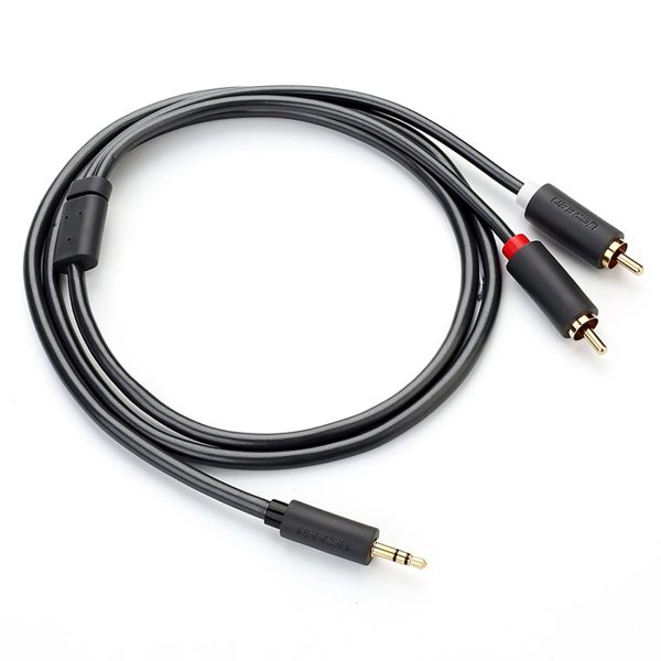 Audio kabelis 3,5 mm miniligzda (vīriešu) - 2RCA (vīriešu) 2 m - pelēks