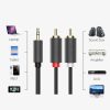 Audio kabelis 3,5 mm miniligzda (vīriešu) - 2RCA (vīriešu) 2 m - pelēks