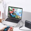 HDMI (sieviešu) - USB-A / USB-C (vīriešu) adapteris - pelēks