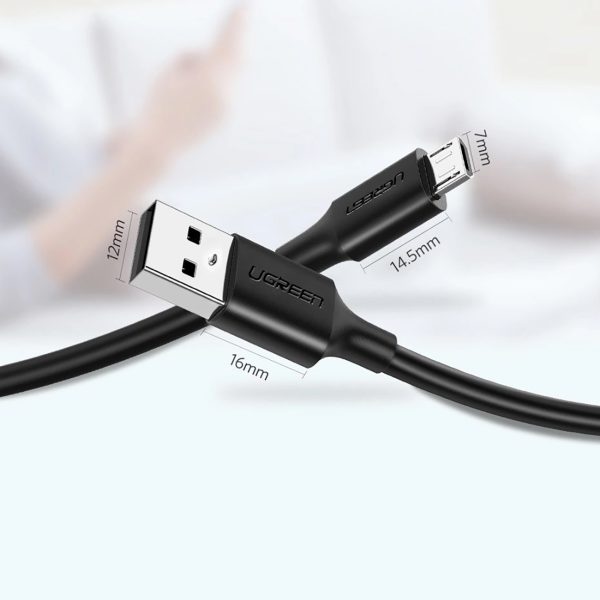 Kabelis micro USB - USB-A 0,5 m - melns